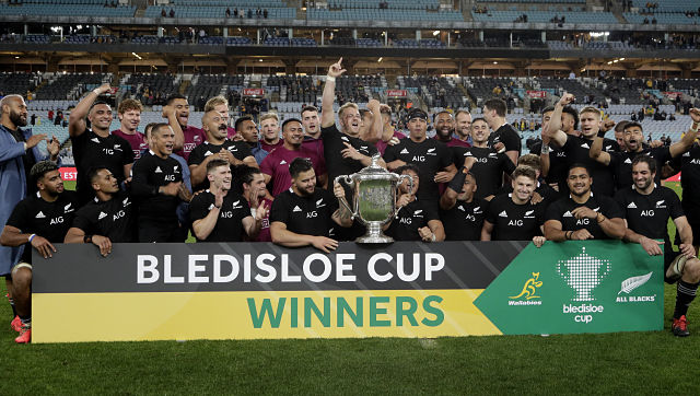 Bledisloe Cup: All Blacks retain trophy for record 18th straight year after beating Australia 43-5