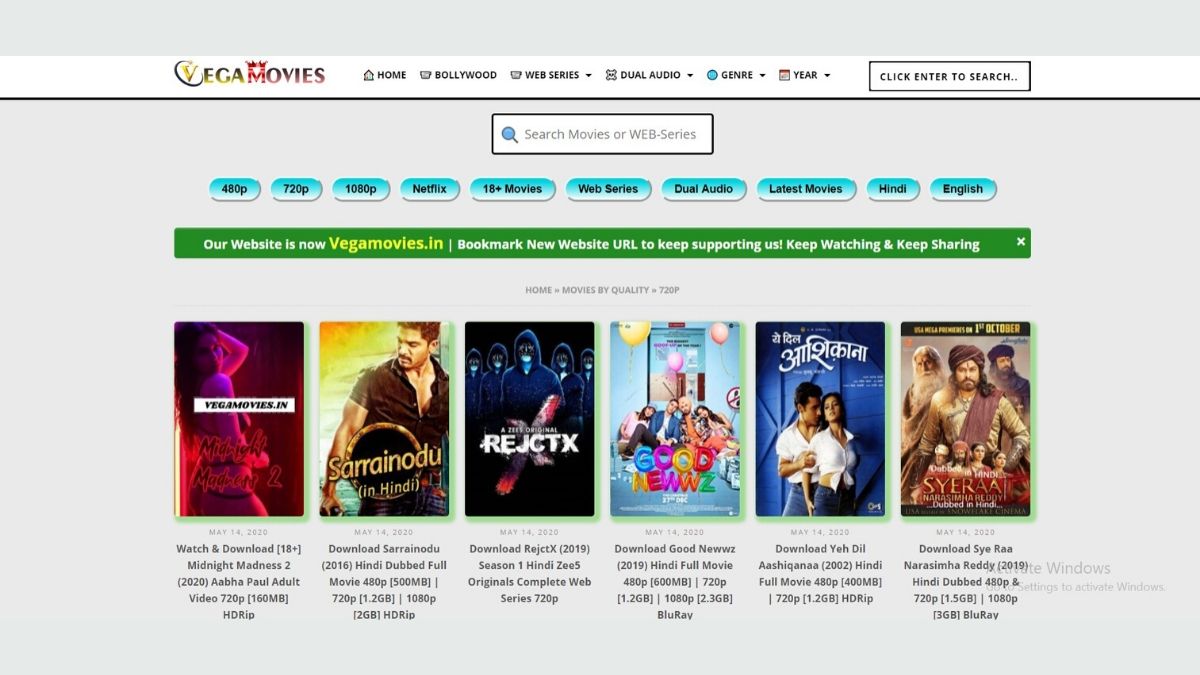 Vegamovies Illegal HD 300Mb Bollywood, 480p, 720p Movies Hindi Dubbed Movies Download Website, Latest Vega Movies News